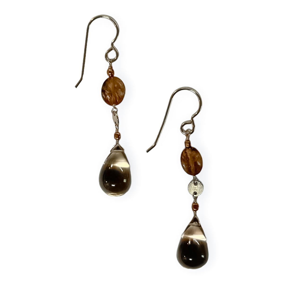 Whiskey Teardrop Earrings Peters Valley Gallery