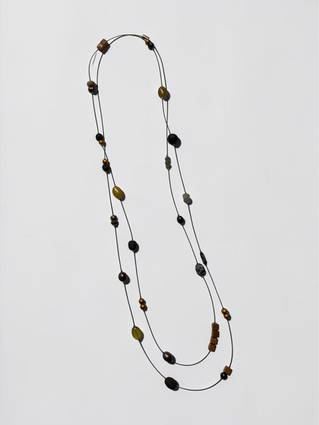 Porcelain and Stoneware Long Strand Necklace
