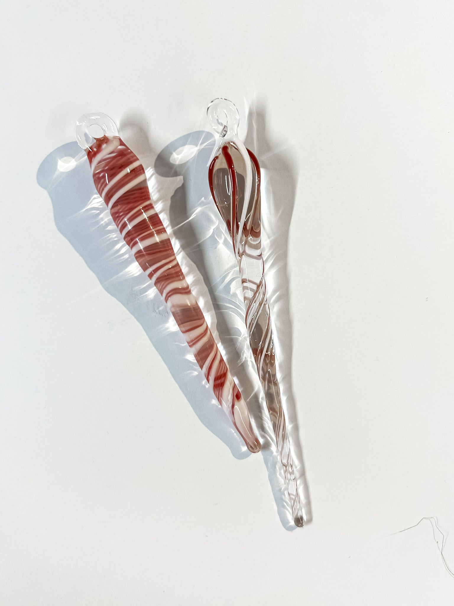 Regular Drop Icicle Ornament - Candy Cane Stripe