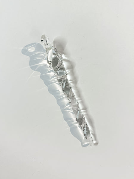 Small Twist Icicle Ornament - Clear