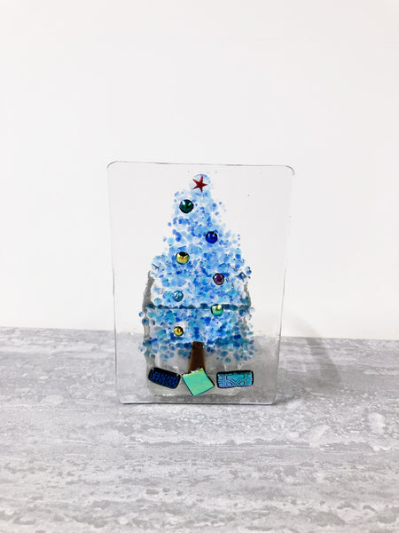 Christmas Tree Votive with Candle