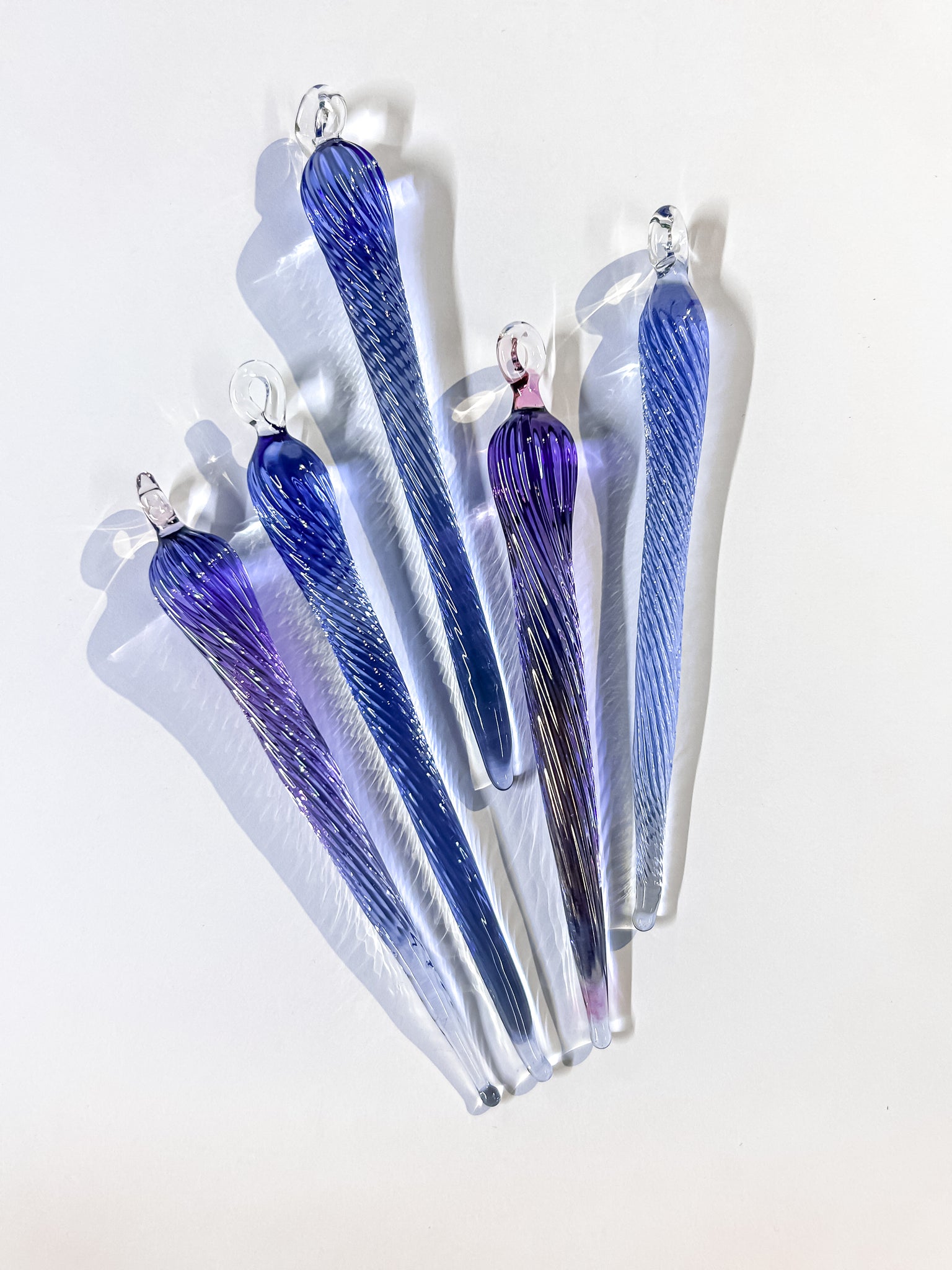 Long Twist Icicle Ornament - Periwinkle
