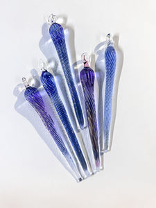 Long Twist Icicle Ornament - Periwinkle