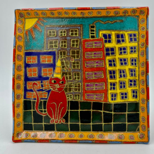 Red Cat in City Medium