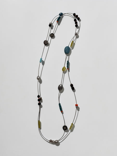 Porcelain and Stoneware Long Strand Necklace