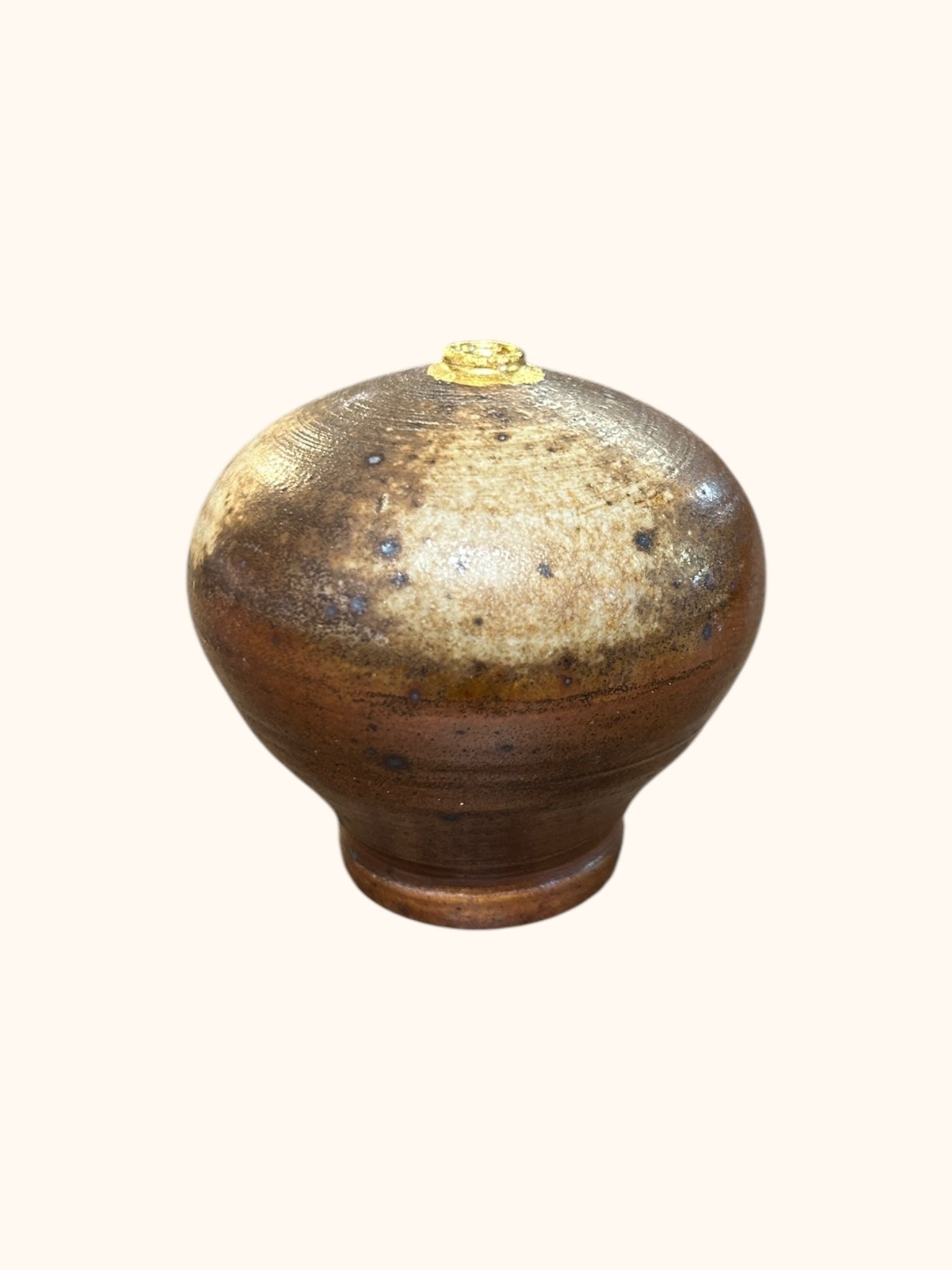 Gold-Tipped Wood Fired Seed Pot
