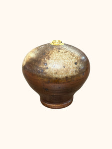 Gold-Tipped Wood Fired Seed Pot