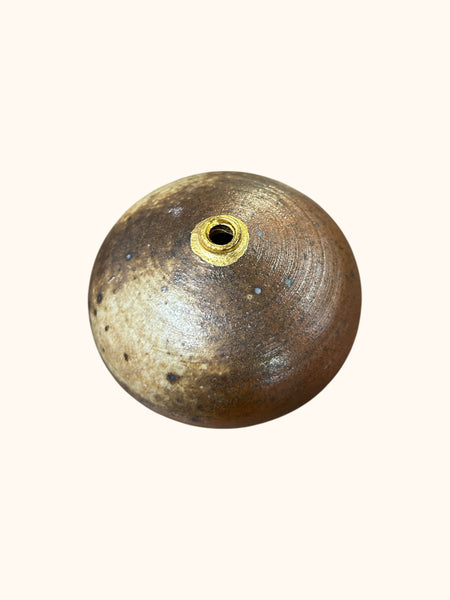 Gold-Tipped Wood Fired Seed Pot
