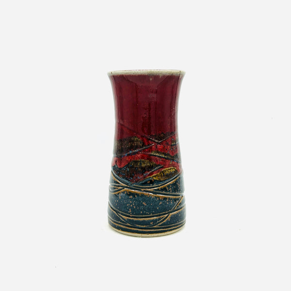 Red Rainbow Flared Vase