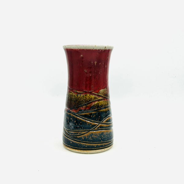 Red Rainbow Flared Vase