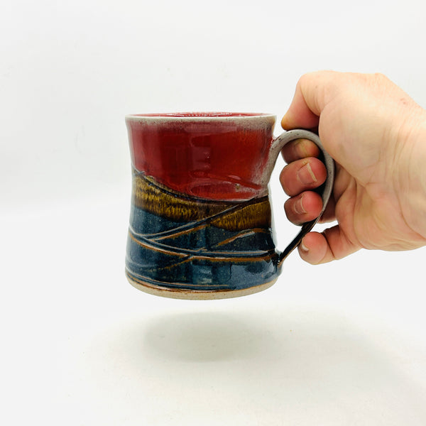 Red Rainbow Stoneware Mug