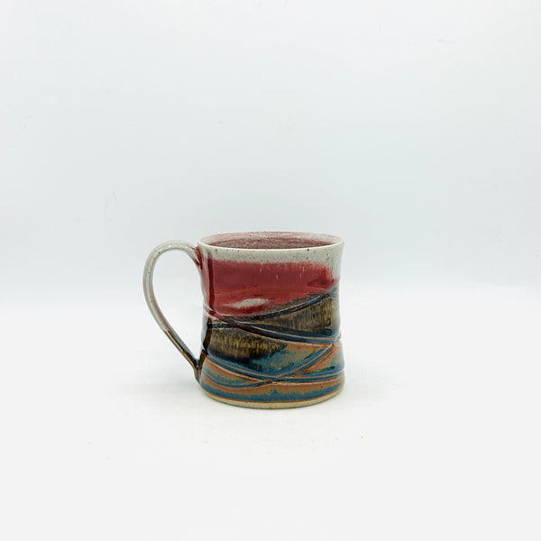 Red Rainbow Stoneware Mug