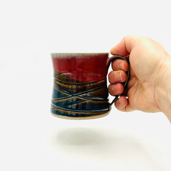 Red Rainbow Stoneware Mug