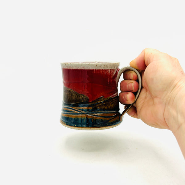 Red Rainbow Stoneware Mug
