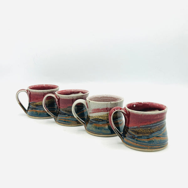 Red Rainbow Stoneware Espresso Cup