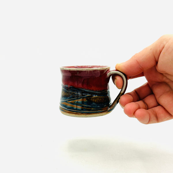 Red Rainbow Stoneware Espresso Cup