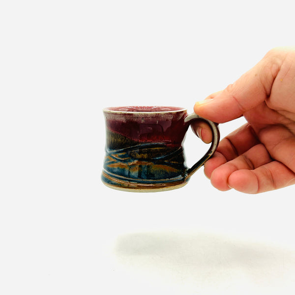 Red Rainbow Stoneware Espresso Cup