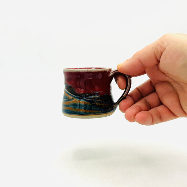 Red Rainbow Stoneware Espresso Cup