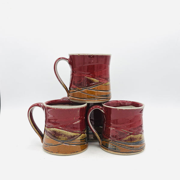 Red Rainbow Stoneware Mug