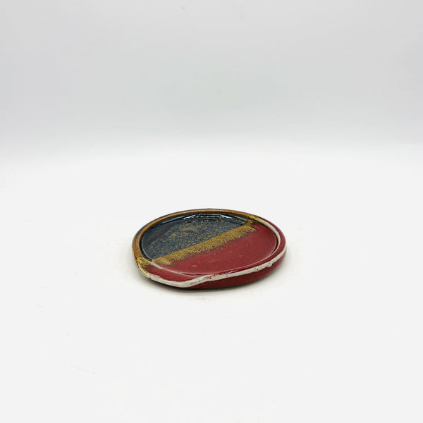 Red Rainbow Stoneware Spoon Rest