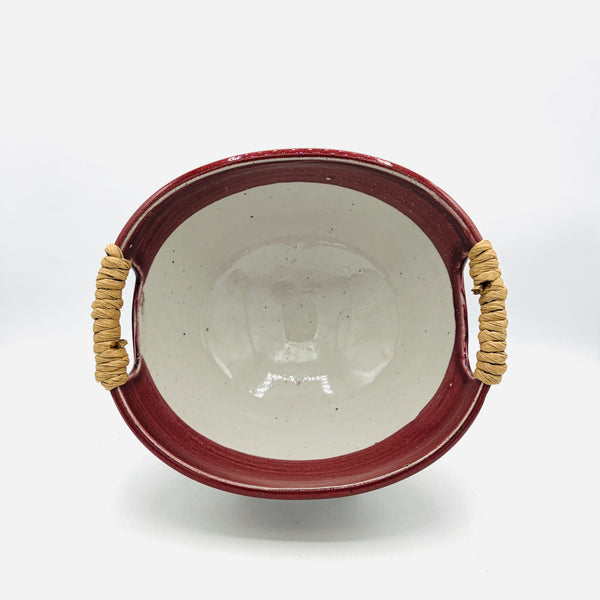 Red Rainbow Stoneware Basket Bowl