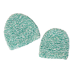 Susan's Scarves - Baby Hat: Green White Mix