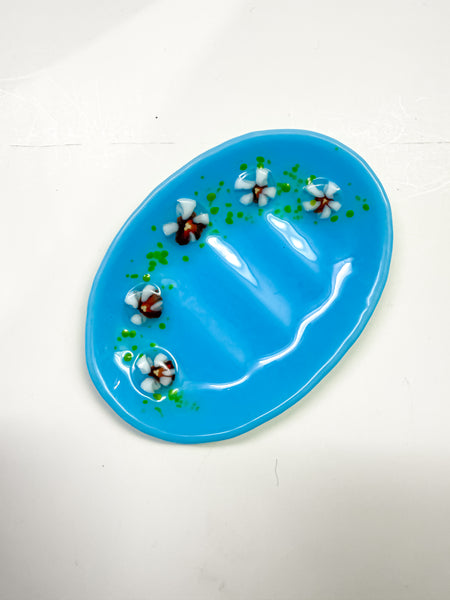 Oval Soap Dish - Flowers