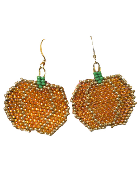 Beaded Pumpkin Earrings