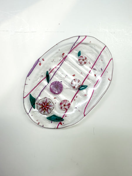 Oval Soap Dish - Flowers