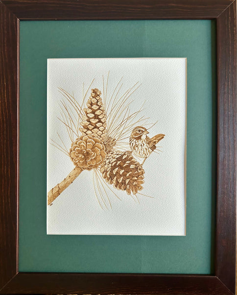 Pinecones & Sparrow by Carrie LaDuke