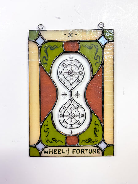 Tarot Card Stained Glass - Wheel of Fortune