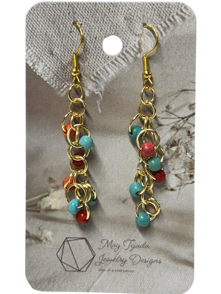 Paper Wrap & Beaded Earrings