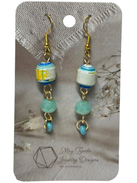 Paper Wrap & Beaded Earrings