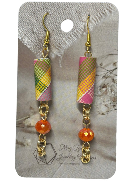 Paper Wrap & Beaded Earrings