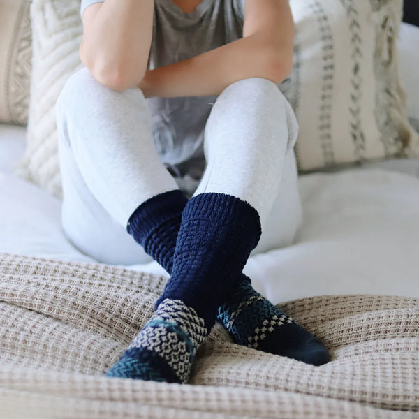Adult Fusion Boot Socks- Cerulean