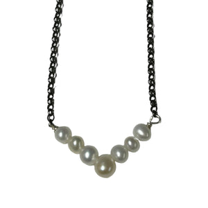 Chevron Pearl Necklace