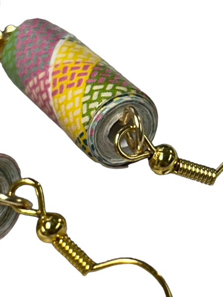 Paper Wrap & Beaded Earrings