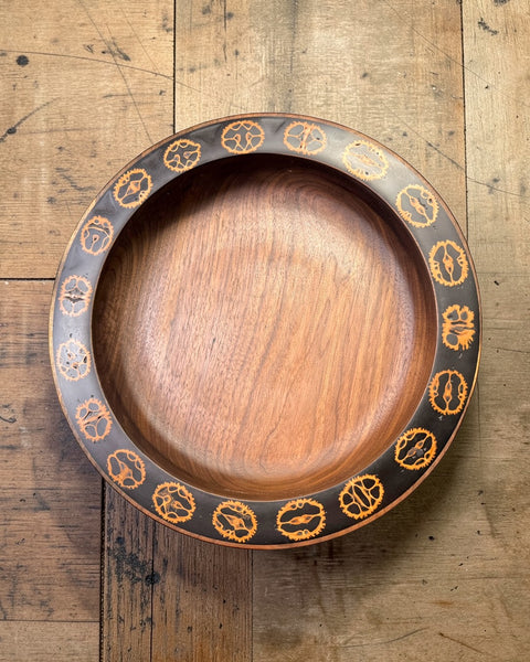 Black Walnut Bowl with Walnut Shells