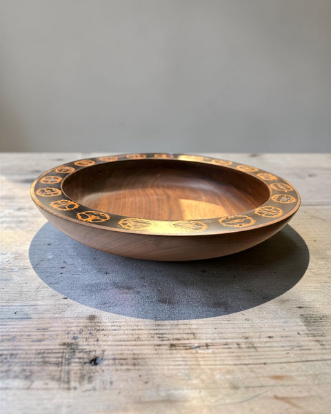 Black Walnut Bowl with Walnut Shells
