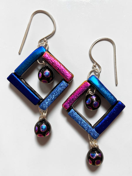 Open Double-Drop Dichroic Earring, Md
