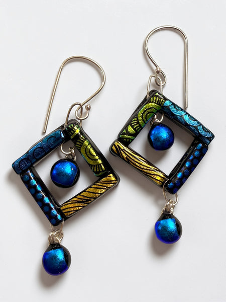 Open Double-Drop Dichroic Earring, Md