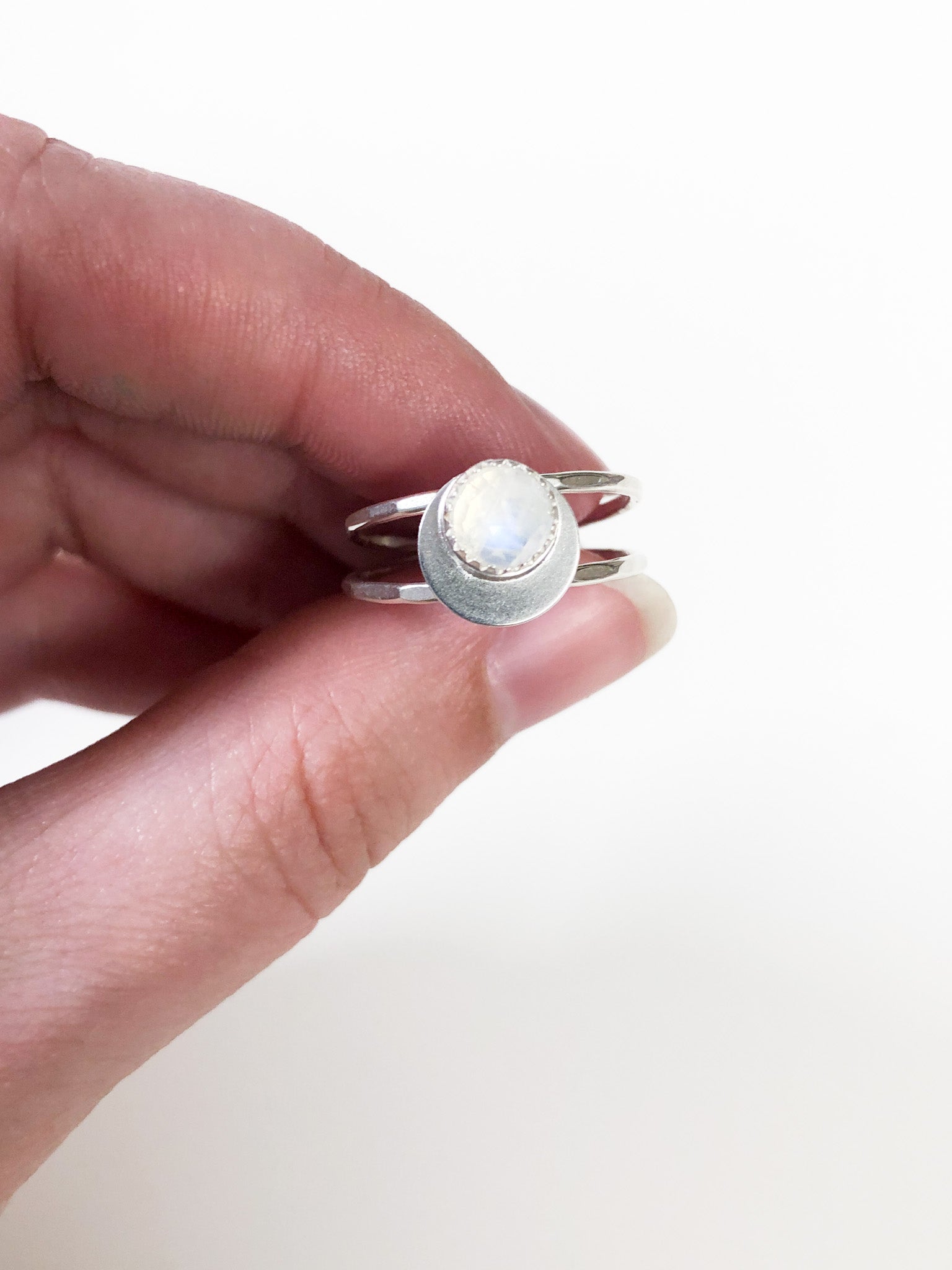 Moonstone Double Shank Ring