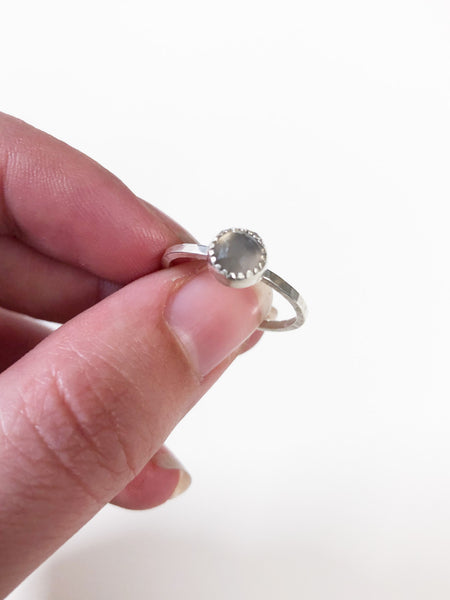 Moonstone Hammered Ring
