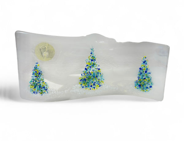 White Sparkly Blue/Green Tree Wave