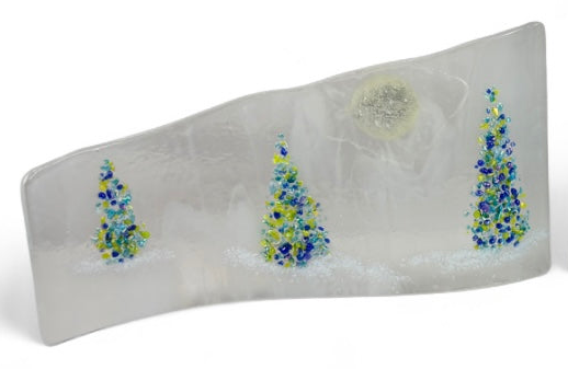 White Sparkly Blue/Green Tree Wave