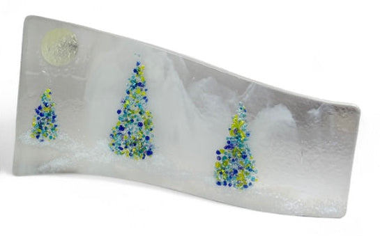 White Sparkly Blue/Green Tree Wave