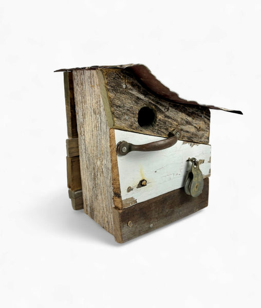 RK - White w/ Pully Bird House