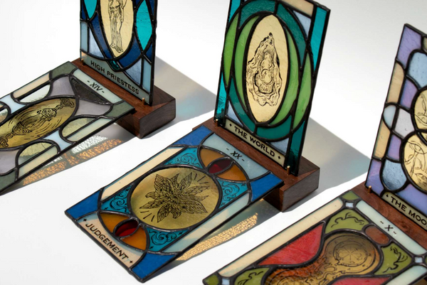 Tarot Card Stained Glass - XVIII The Moon