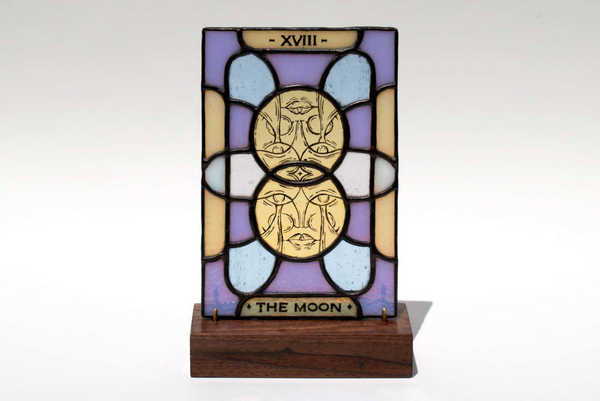 Tarot Card Stained Glass - XVIII The Moon