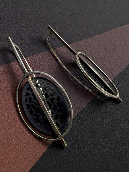 Copper and Silver Earrings